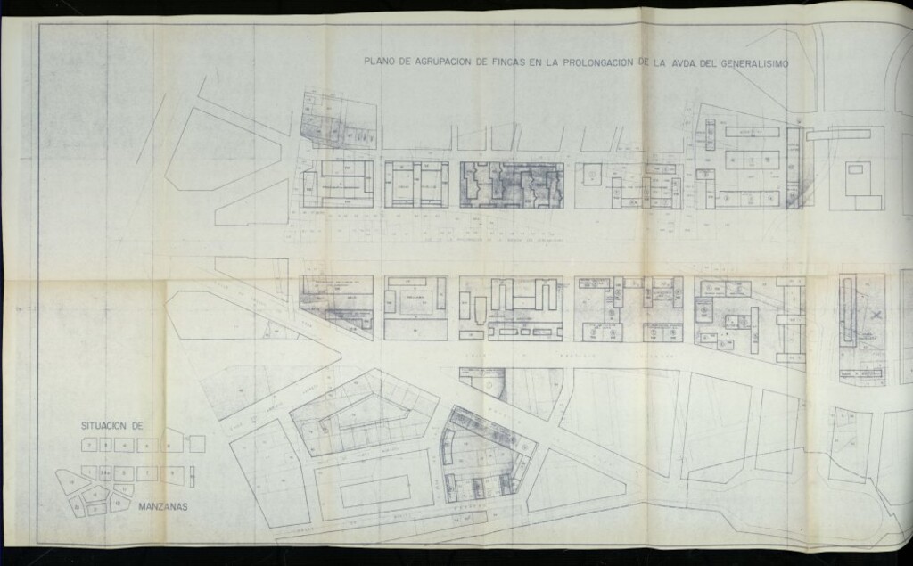Miniatura de Plano de agrupación de fincas en la prolongación de la avenida del Generalísimo