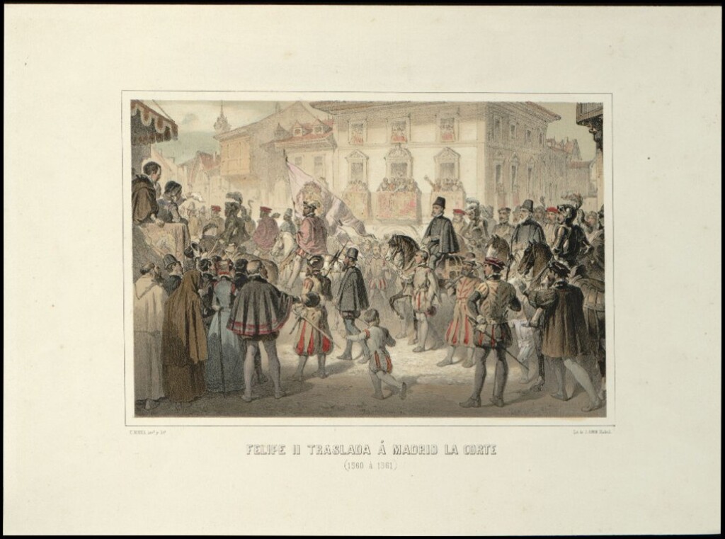 Miniatura de Felipe II traslada a Madrid la corte