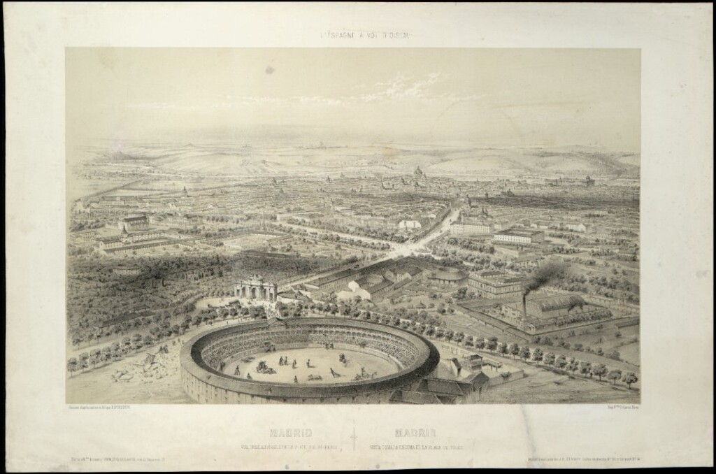 Miniatura de Madrid. Vue prise au-dessus de la place des taureaux