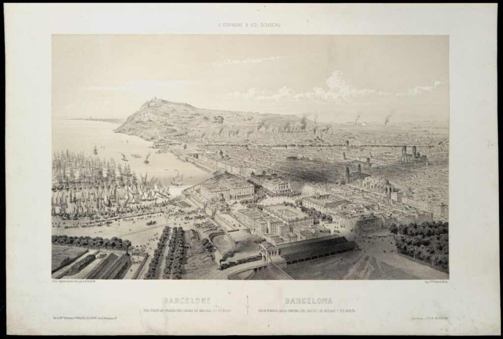 Miniatura de Barcelona. Vue prise au-dessus des gares de Mataro et du Nord