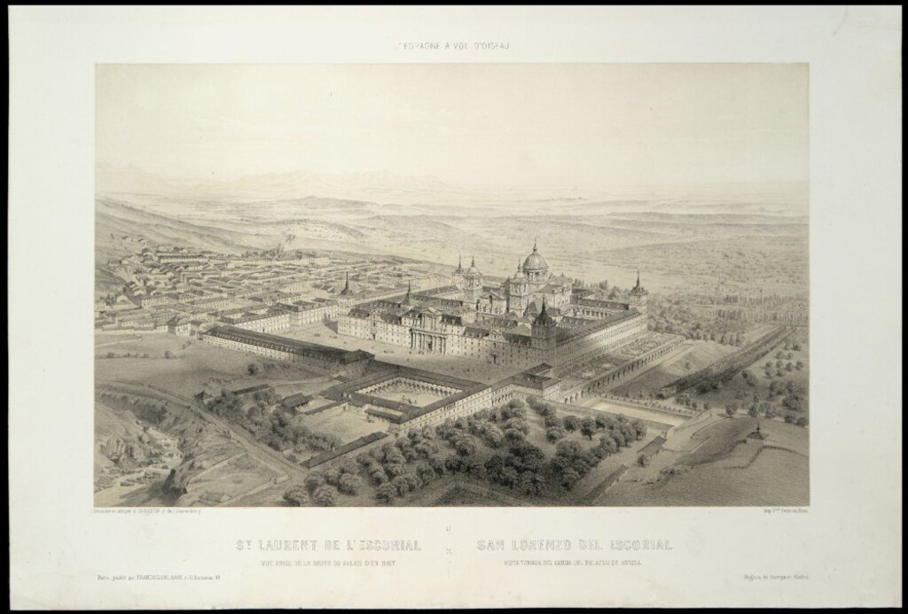 Miniatura de Sant Laurent de l´Escurial. Vue prise de la route du palais d´en haut