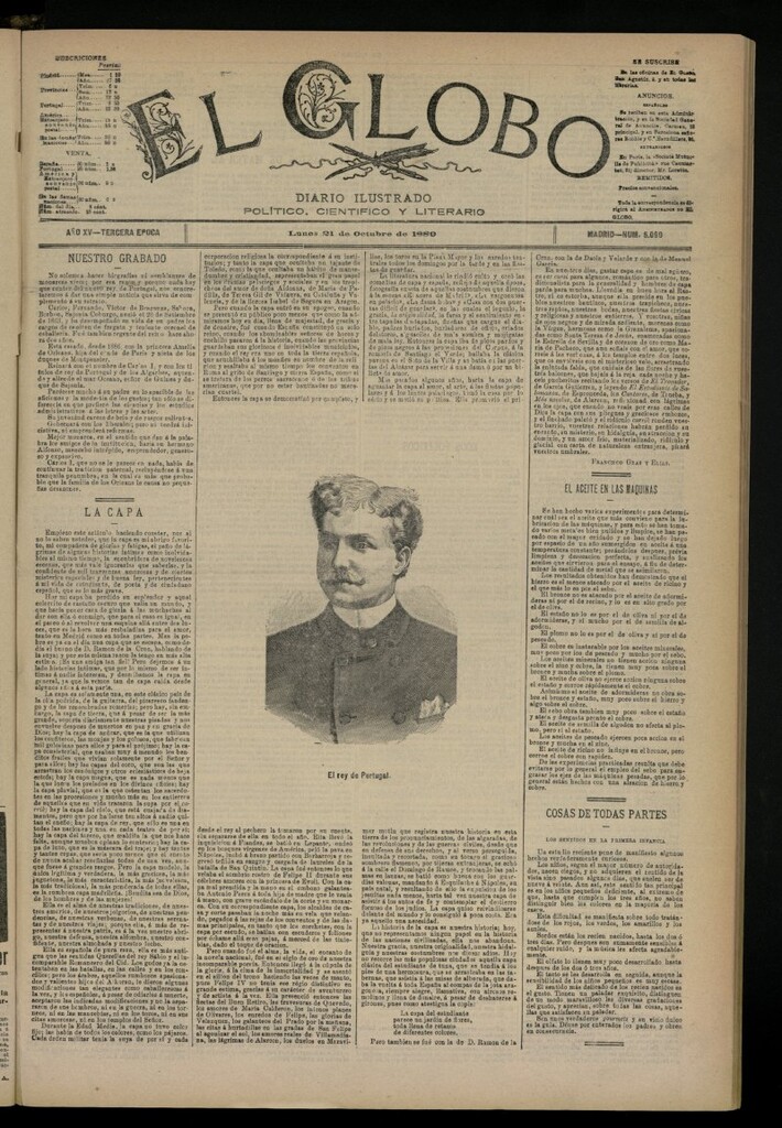 Miniatura de El Globo : diario ilustrado del 21 de octubre de 1889, nº 5099