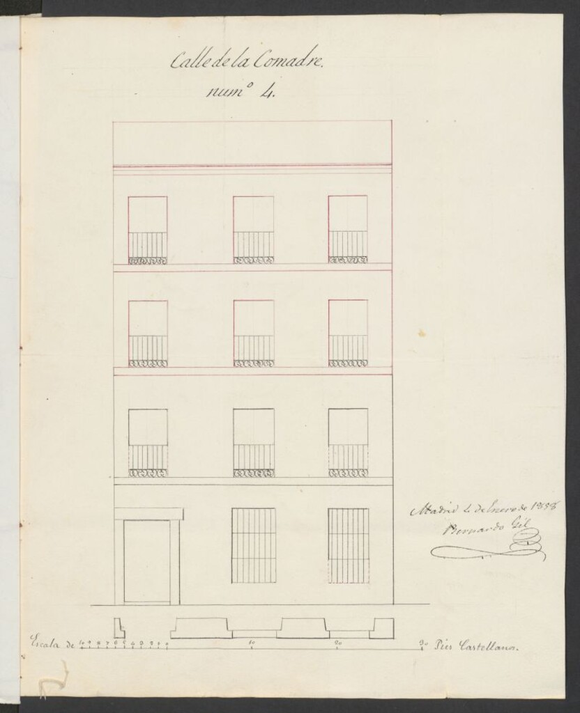 Miniatura de D. Daniel Valencia, licencia para aumentar dos pisos en su casa calle de Comadre, nº 4.
