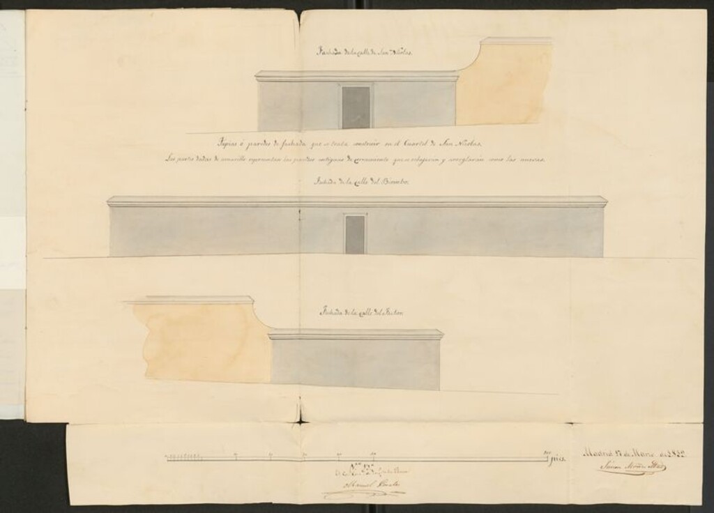 Miniatura de Sr. Gobernador de la provincia sobre reedificación de las tapias del cuartel de S. Nicolás, y las de su edificio contiguo.