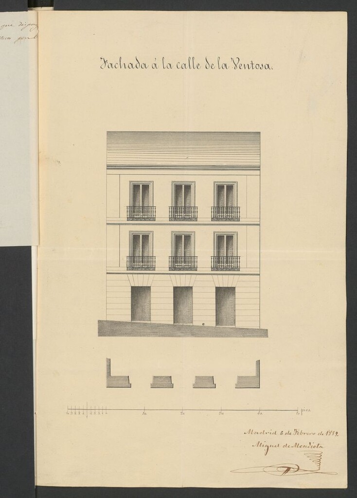 Miniatura de D. Casimiro Morata, licencia para edificar de nueva planta la casa calle de la Ventosa nº 11, manzana 113.