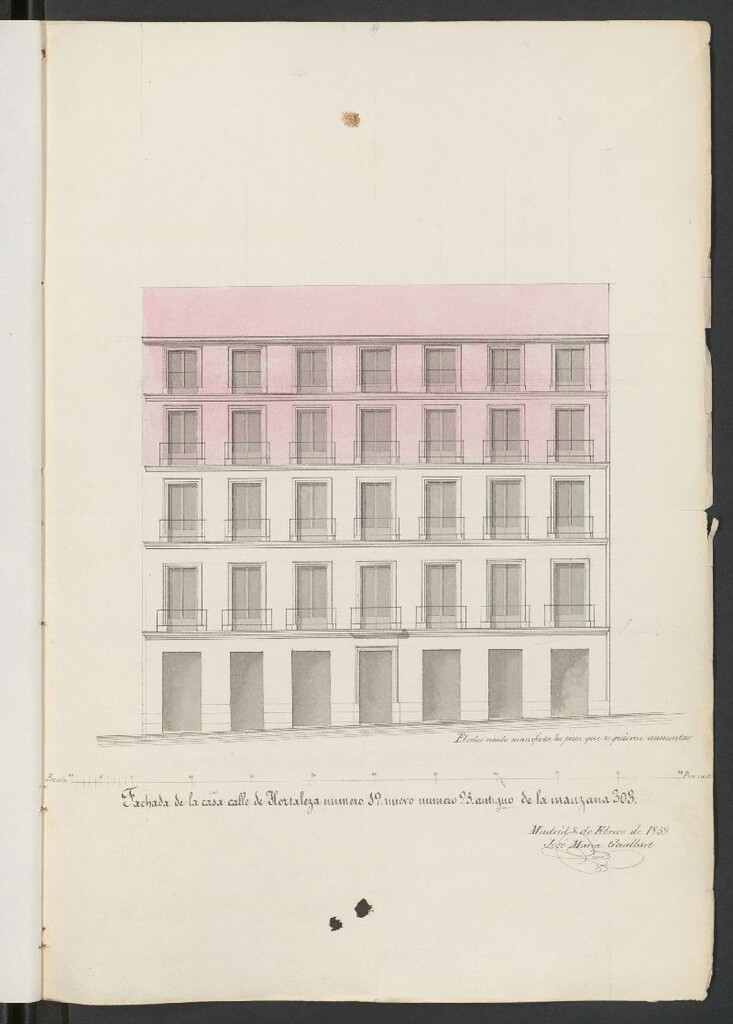 Miniatura de D. Guillelmo Garrido, como Apoderado de D. Antonio Gutiérrez, licencia para aumentar pisos en la casa calle de Hortaleza nº 19.