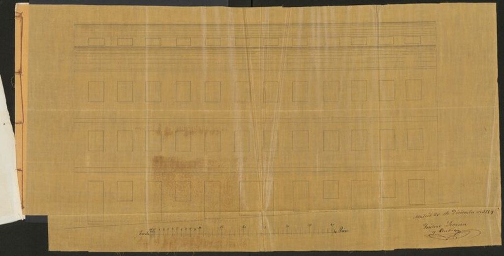 Miniatura de D. Mateo Lorenzale, sobre construcción en las afueras del Portillo de Embajadores.