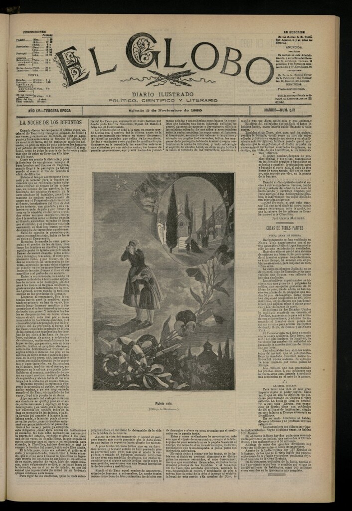 Miniatura de El Globo : diario ilustrado del 2 de noviembre de 1889, nº 5111