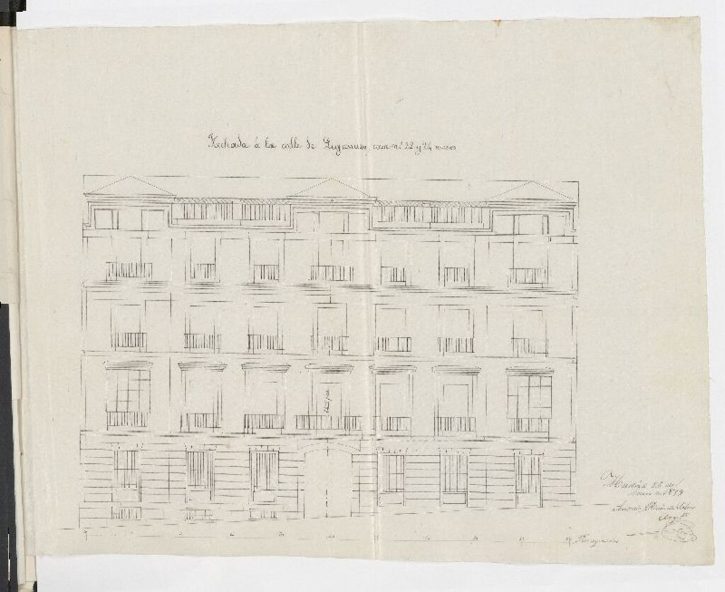 Miniatura de D. Ignacio Muñoz de Baena, licencia para construir de nueva planta, la casa calle de Leganitos, nº 22 y 24, manzana 522.
