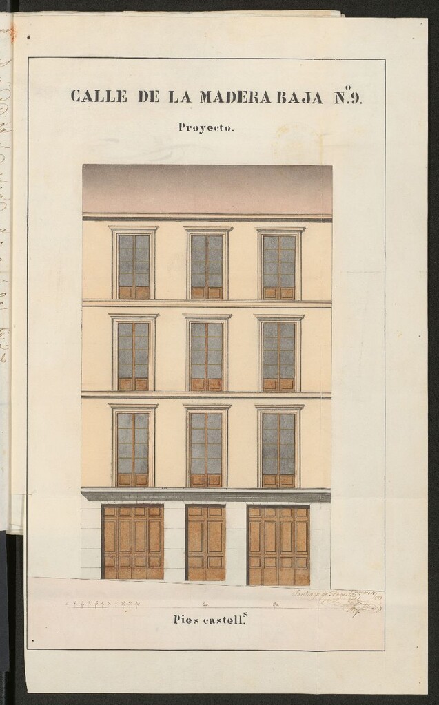 Miniatura de D. José Galiana, en nombre de D. Benito Rubio, solicitando licencia para construir de nueva planta la casa calle de la Madera baja nº 9, manzana 461.