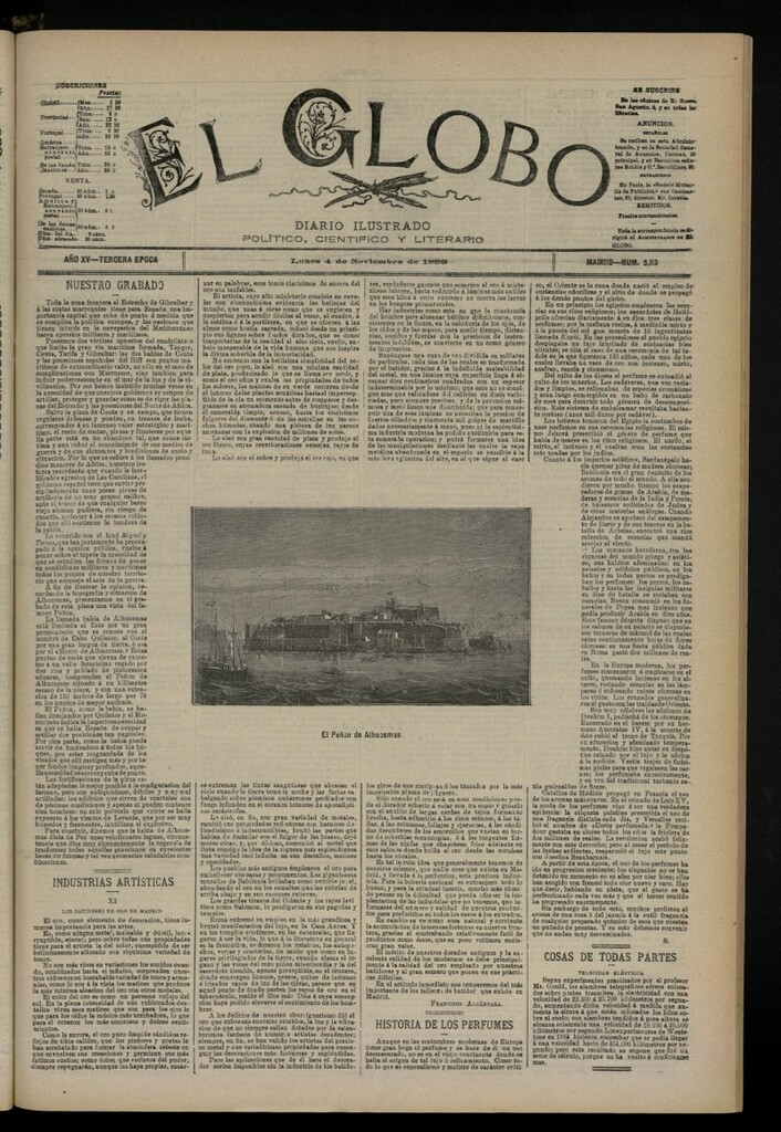 Miniatura de El Globo : diario ilustrado del 4 de noviembre de 1889, nº 5113