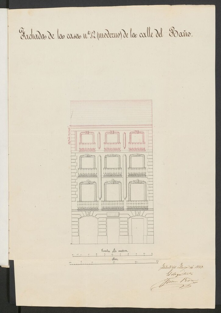 Miniatura de D. Agustín Subirat, licencia para aumentar piso 3º en la casa de su propiedad calle del Baño nº 12.