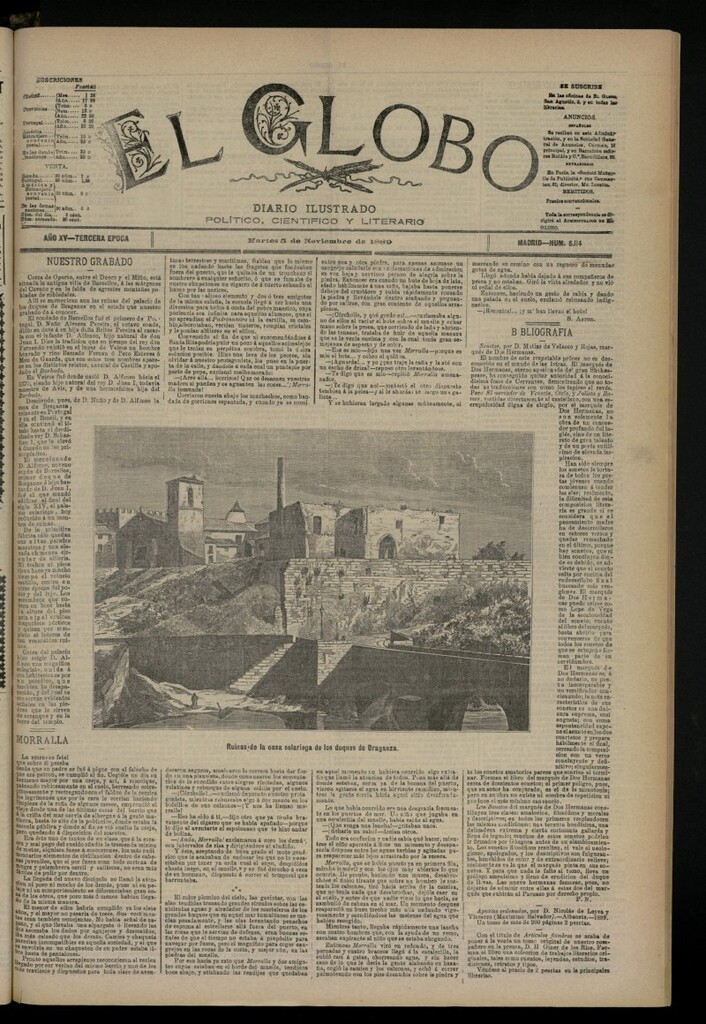 Miniatura de El Globo : diario ilustrado del 5 de noviembre de 1889, nº 5114