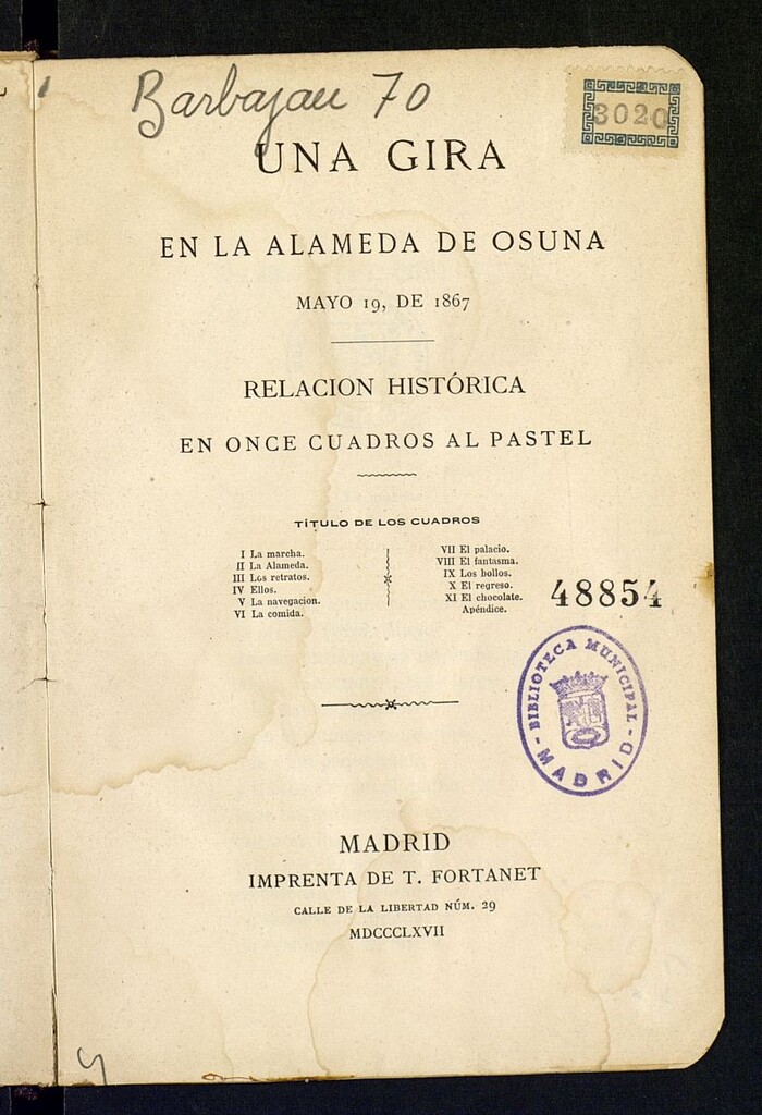 Miniatura de Una gira en la Alameda de Osuna : Mayo 19, de 1867