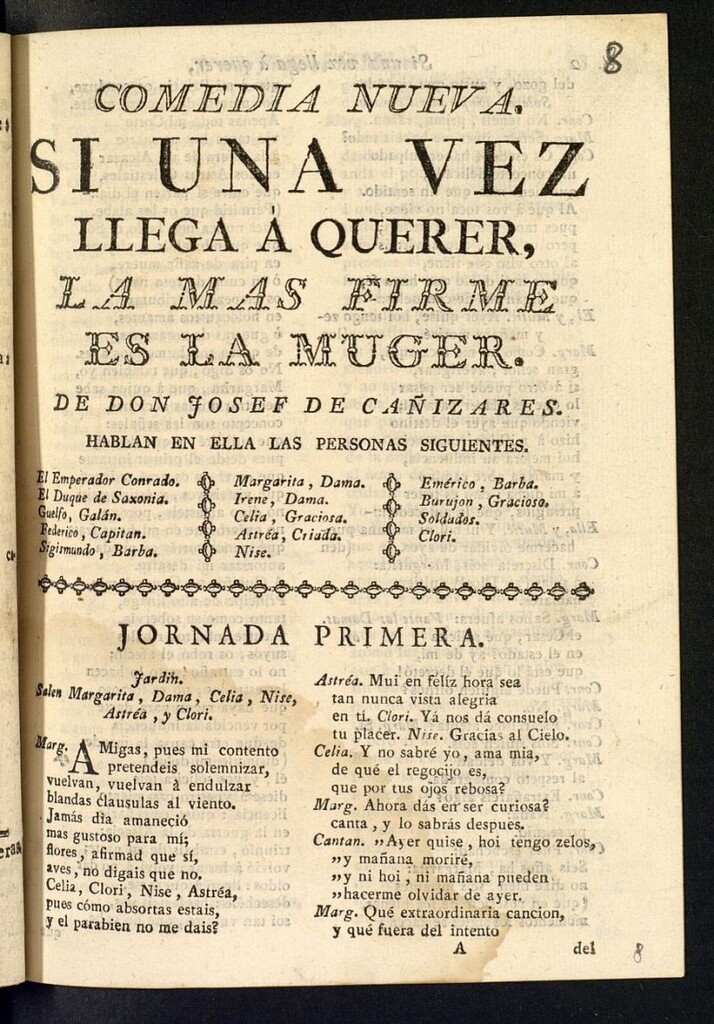 Miniatura de Comedia nueva. Si una vez llega á querer, la mas firme es la muger