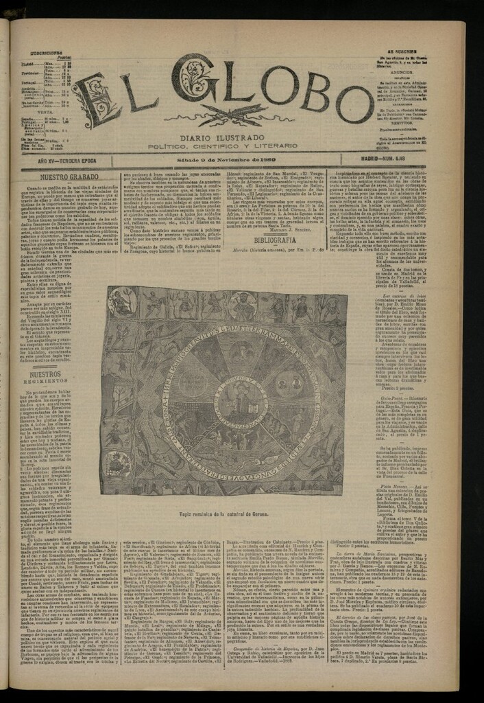 Miniatura de El Globo : diario ilustrado del 9 de noviembre de 1889, nº 5118