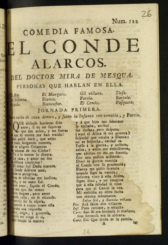 Miniatura de Comedia famosa. El conde Alarcos