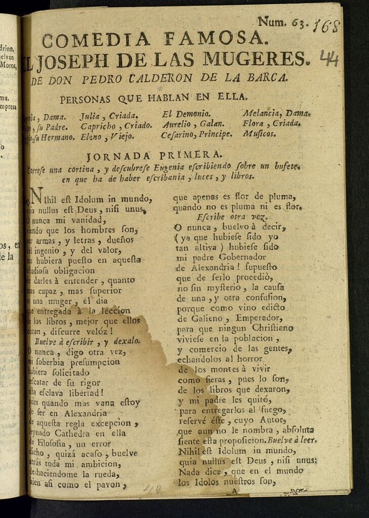 Miniatura de Comedia famosa, El Joseph de las mugeres