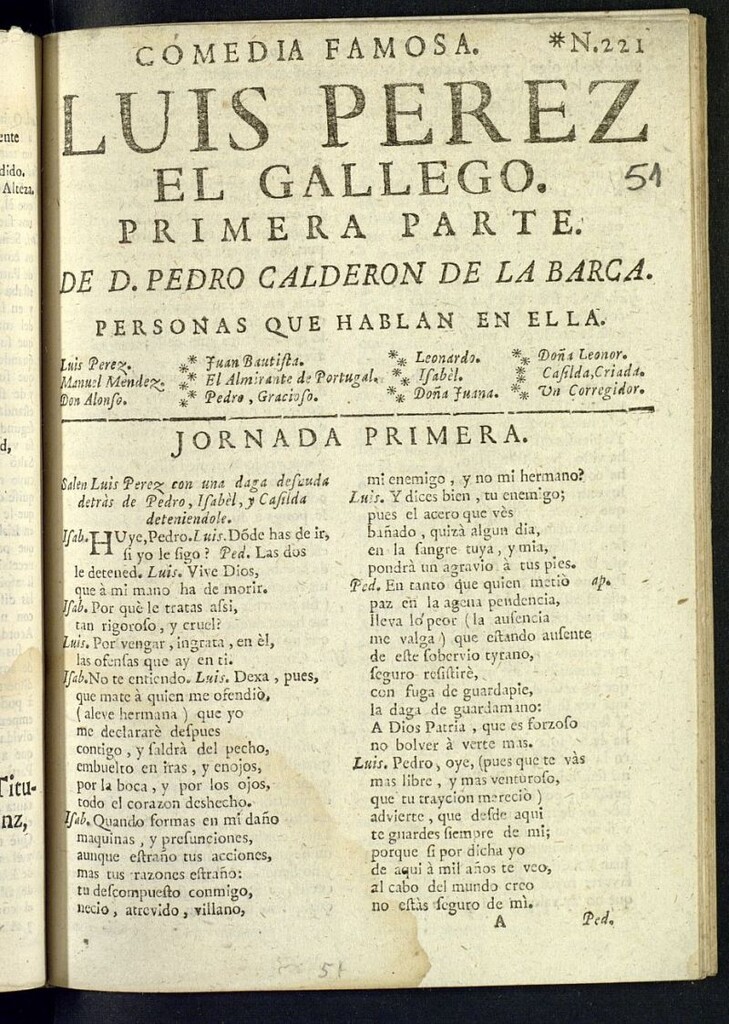 Miniatura de Comedia famosa, Luis Pérez el Gallego : primera parte