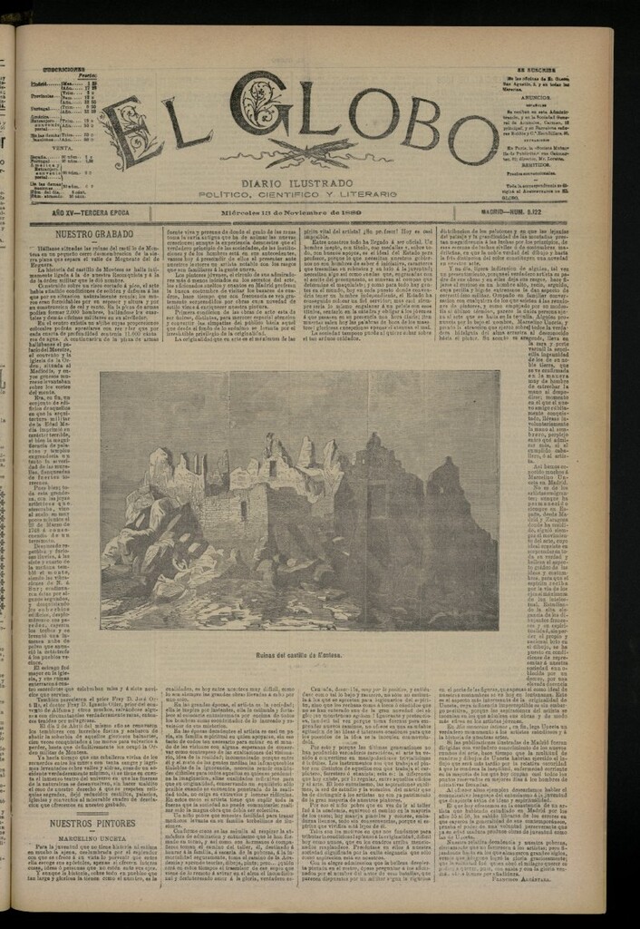Miniatura de El Globo : diario ilustrado del 13 de noviembre de 1889, nº 5122