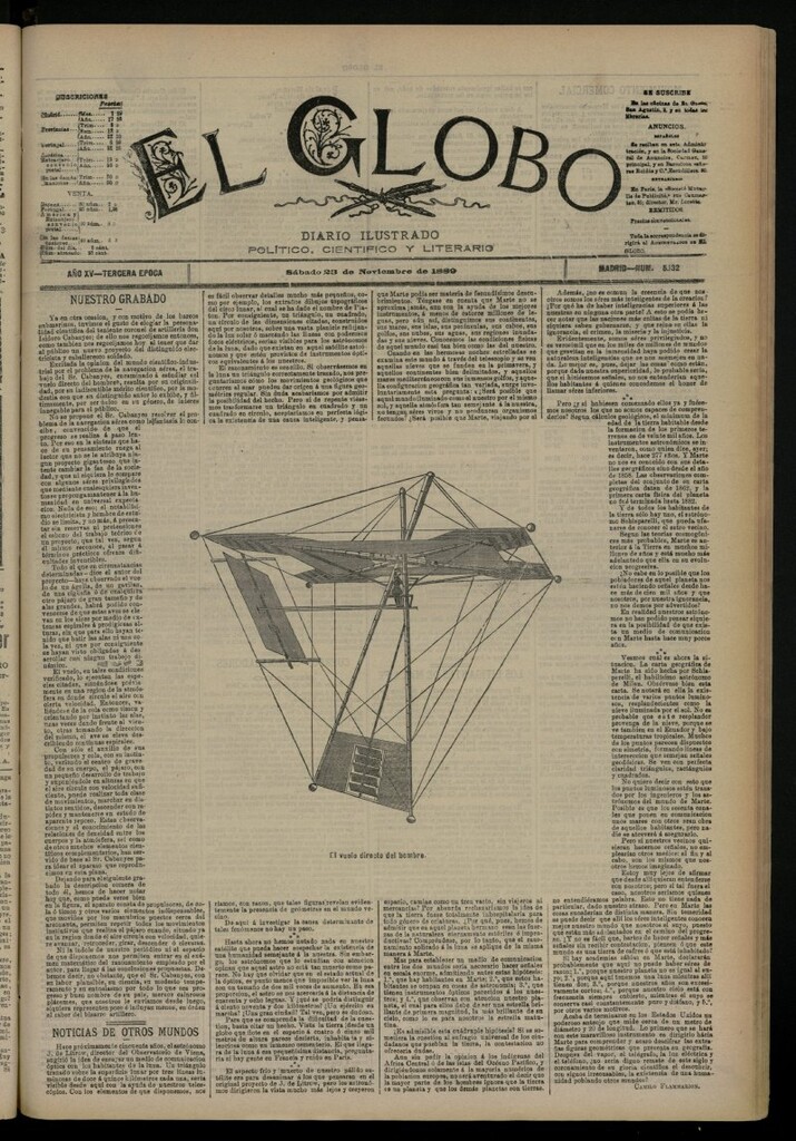 Miniatura de El Globo : diario ilustrado del 23 de noviembre de 1889, nº 5132