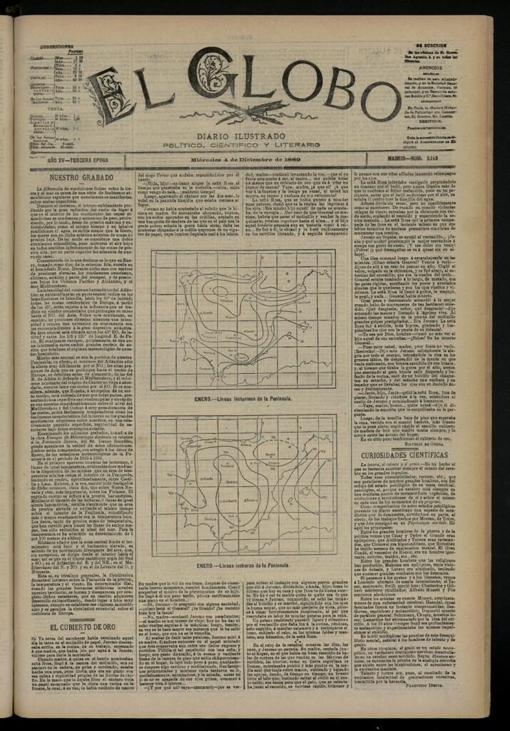 Miniatura de El Globo : diario ilustrado del 4 de diciembre de 1889, nº 5143