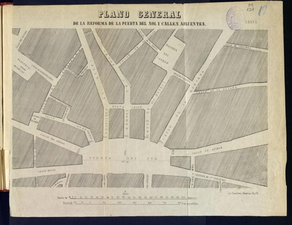Miniatura de Plano general de la reforma de la Puerta del Sol y calles afluentes