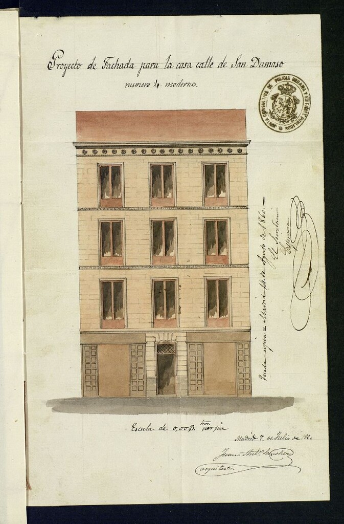 Miniatura de Promovido por D. Juan Antonio Sánchez, en solicitud de licencia para construir de nueva planta la casa de su propiedad, calle del S. Dámaso nº 4.