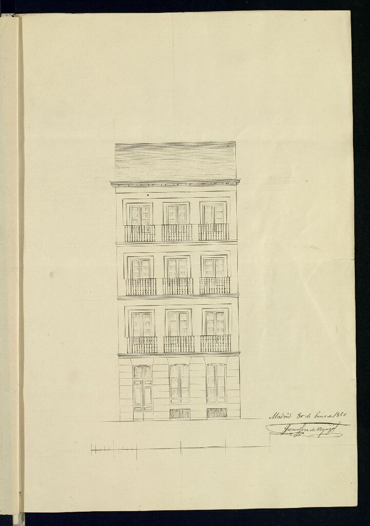 Miniatura de D. Félix J. Venancio Pérez, solicitando licencia para construir de nueva planta la casa calle de Hernán Cortés, nº 10, manzana 313.