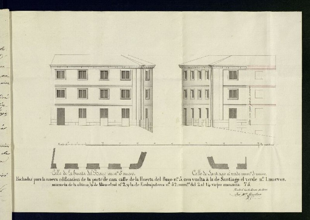 Miniatura de D. Nicolás Alvarez, sobre edificación de la casa calle de la Huerta del Bayo, nº 5 con vuelta a la de Santo el Verde nº 1, manzana 75, propia de la V. O. T. de S. Francisco.