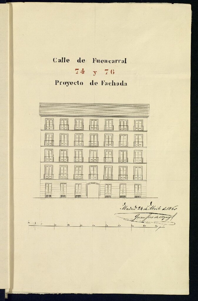 Miniatura de D. Francisco de Paula de S. Millán, sobre construcción de nueva planta de la calle de Fuencarral nº 74 y 76, manzana 334.