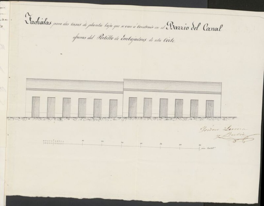 Miniatura de D. Eusebio López, solicitando licencia para construir en las afueras del Portillo de Embajadores, calle de Peñuelas, manzana 12.