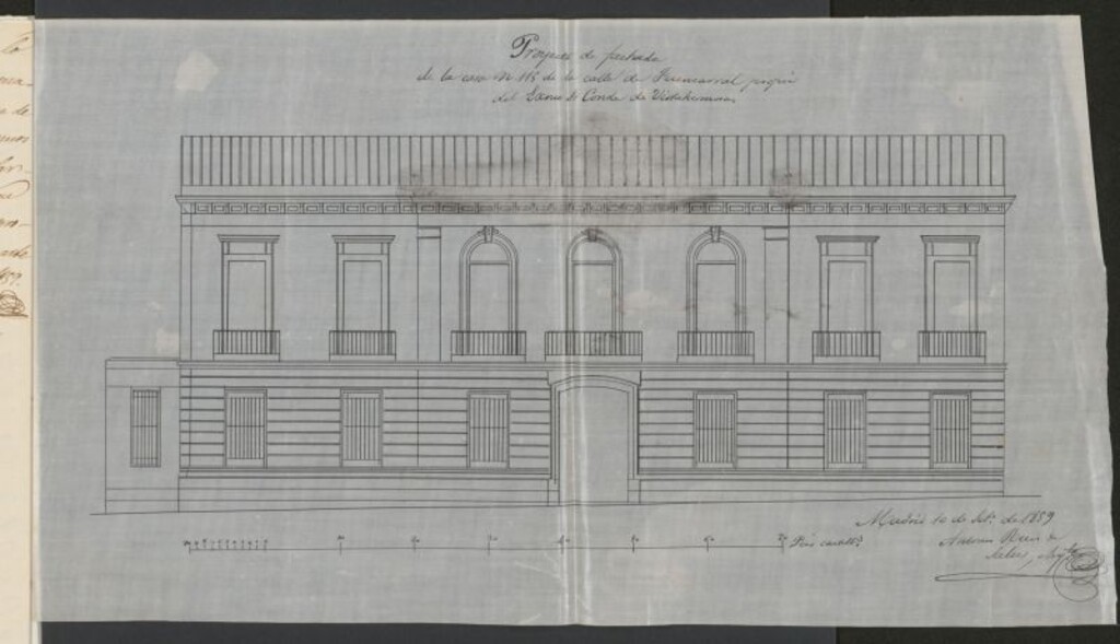 Miniatura de Excmo. Sr. Conde de Vistahermosa, pidiendo licencia para construir en el solar calle de Fuencarral nº 115, manzana 478.
