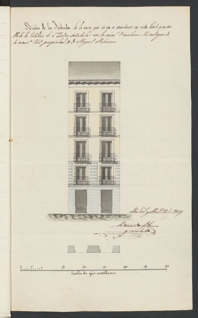 Miniatura de D. Miguel Mañanas, solicitando licencia para construir de nueva planta la casa calle de los Estudios nº 5, manzana 153.
