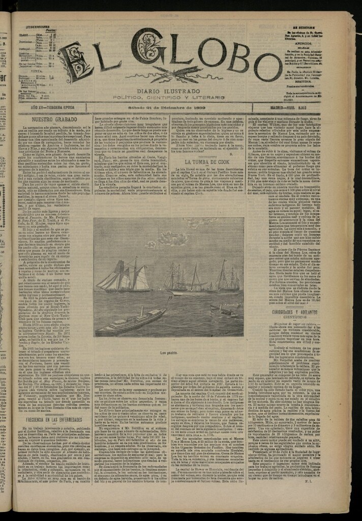 Miniatura de El Globo : diario ilustrado del 21 de diciembre de 1889, nº 5160