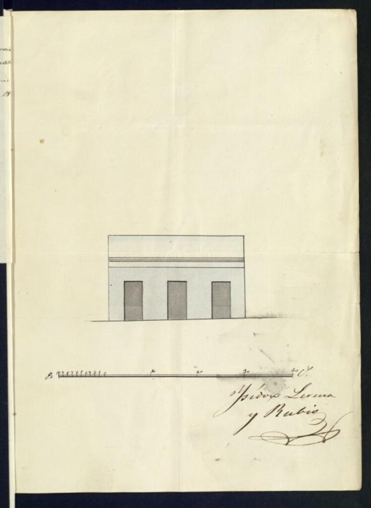 Miniatura de D. Gregorio Bordería, solicitando licencia para construir de nueva planta, en las afueras del Portillo de Embajadores.