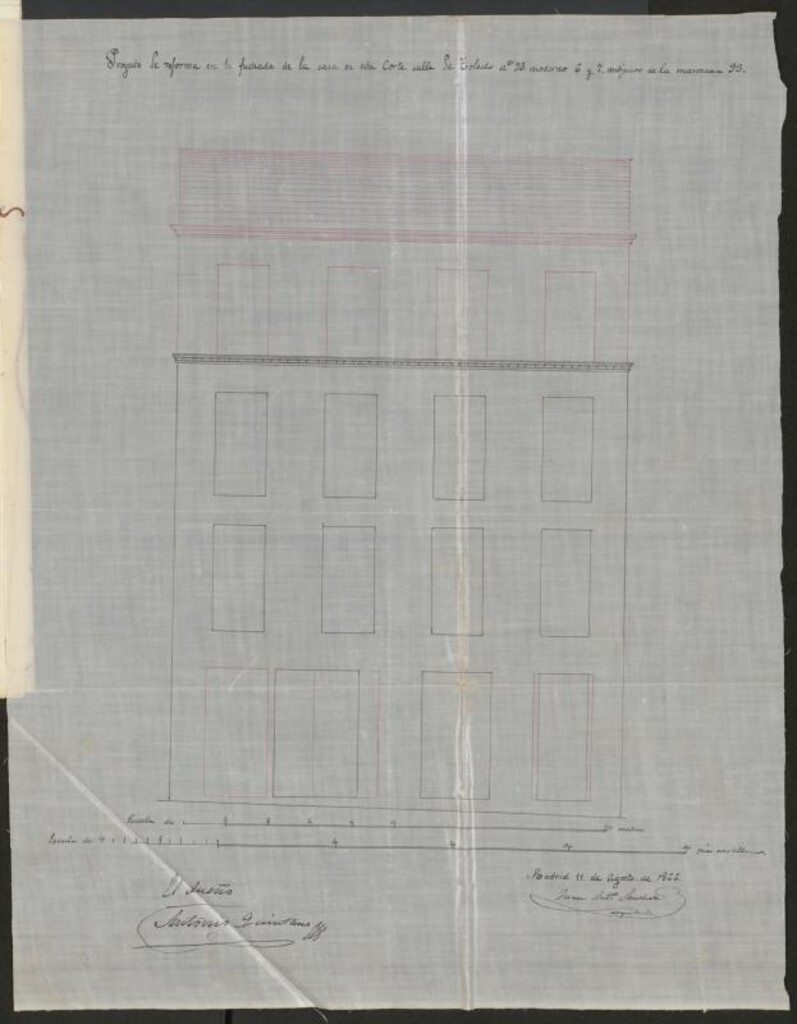 Miniatura de D- Antonio Quintana, dueño de la casa nº 95 de la calle Toledo en solicitud de licencia para hacer varias reformas y aumentar un piso.