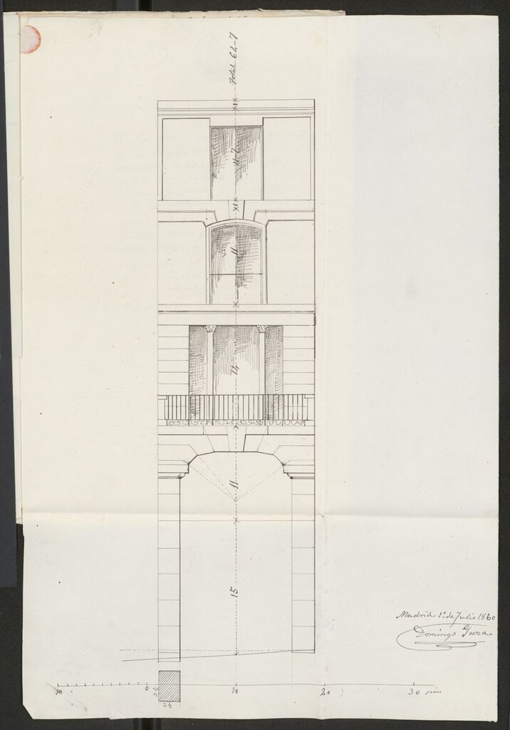 Miniatura de D. José Gaspar, sobre construcción en la calle de la Montera nº 11 manzana 342.