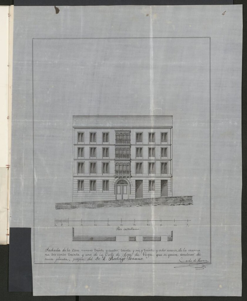 Miniatura de D. Rodrigo Soriano, sobre construcción de nueva planta en la calle de Lope de Vega, nº 34, 36 y 38 manzana 231.
