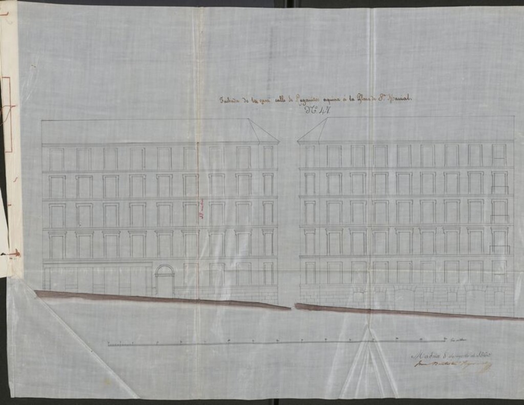 Miniatura de D. Manuel Díez Gómez, en solicitud de licencia para edificar de nueva planta en la casa calle de Leganitos nº 47 con vuelta a la Plaza de  S. Marcial nº 1.