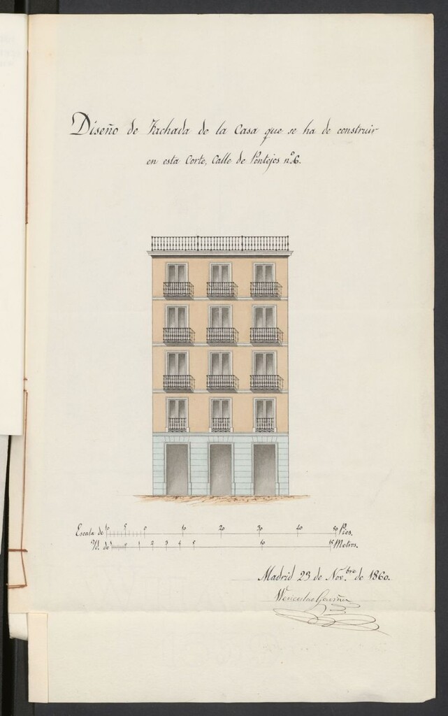 Miniatura de D. Ramón Guardamino, como encargado de D. Felipe Ruiz Tagle de Torrelavega, en solicitud de licencia para construir de nueva planta en el solar, calle de Pontejos nº 6 moderno, 9 antiguo.