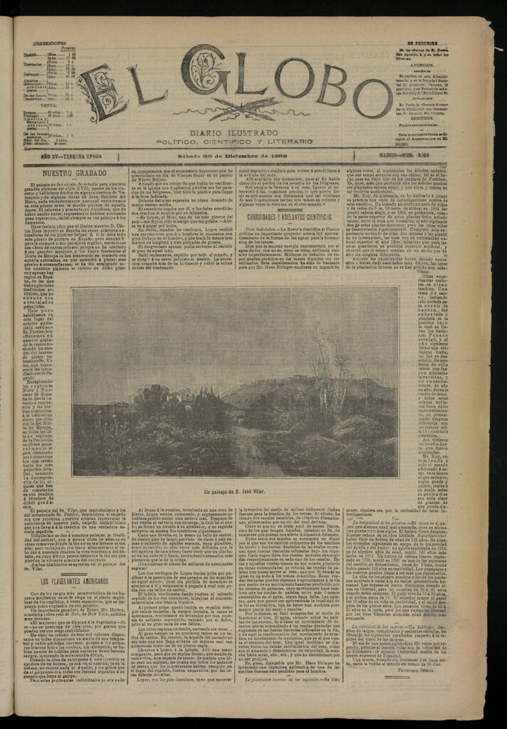 Miniatura de El Globo : diario ilustrado del 28 de diciembre de 1889, nº 5166
