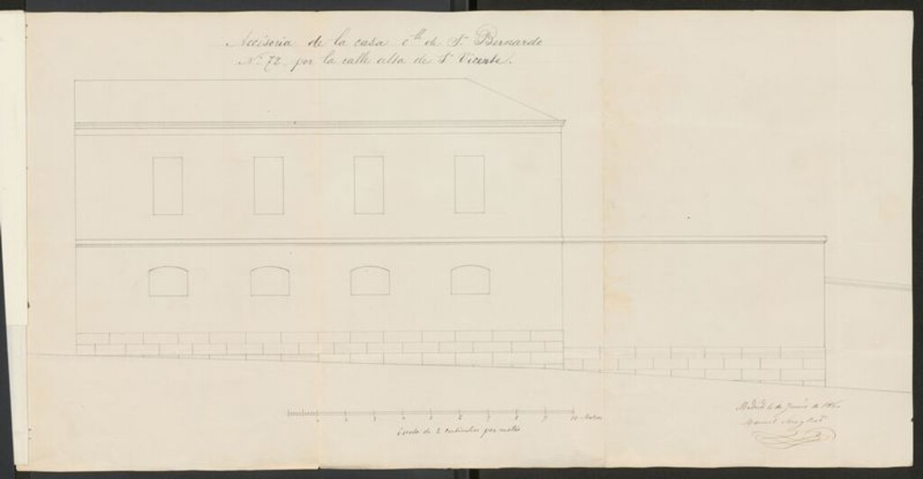 Miniatura de Sr. Marqués de Guadalcazar, sobre construcción en la calle de S. Vicente Alta nº 49 duplicado manzana 485, accesoria de la Ancha de S. Bernardo, nº 72