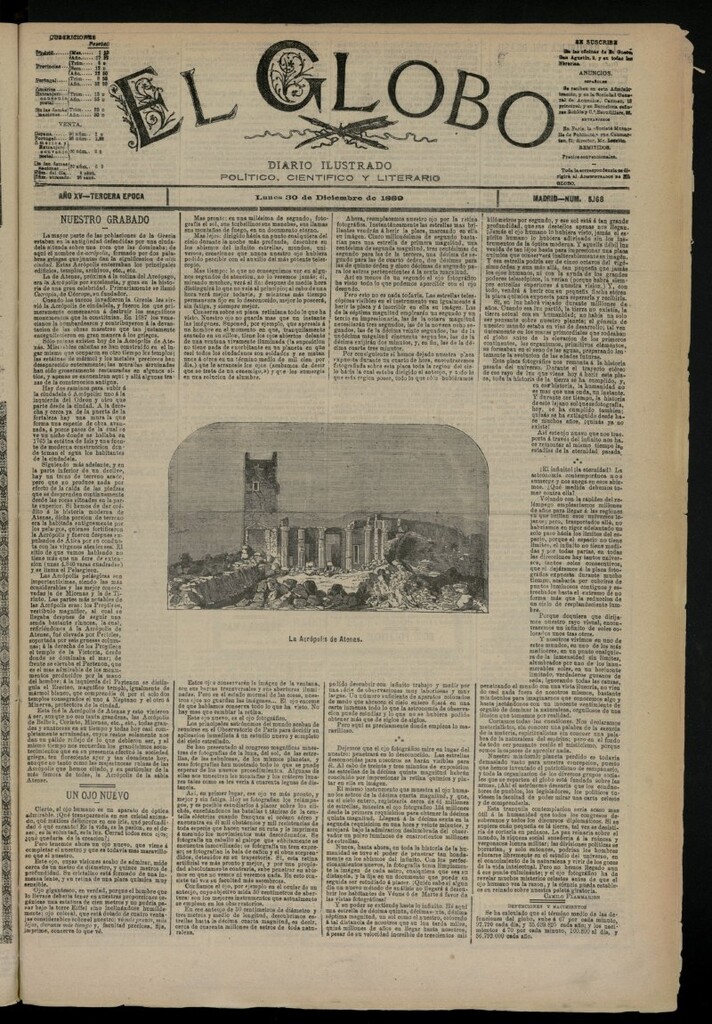 Miniatura de El Globo : diario ilustrado del 30 de diciembre de 1889, nº 5168