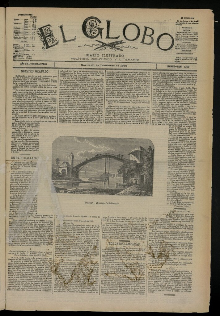 Miniatura de El Globo : diario ilustrado del 31 de diciembre de 1889, nº 5169