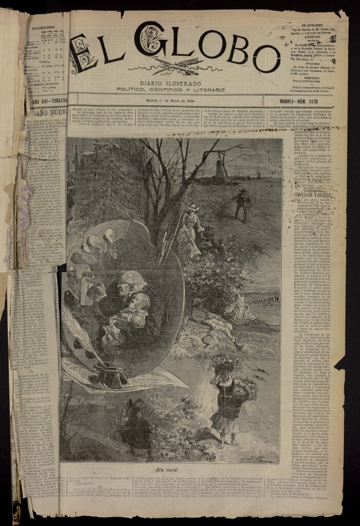 Miniatura de El Globo : diario ilustrado del 1 de enero de 1890, nº 5170