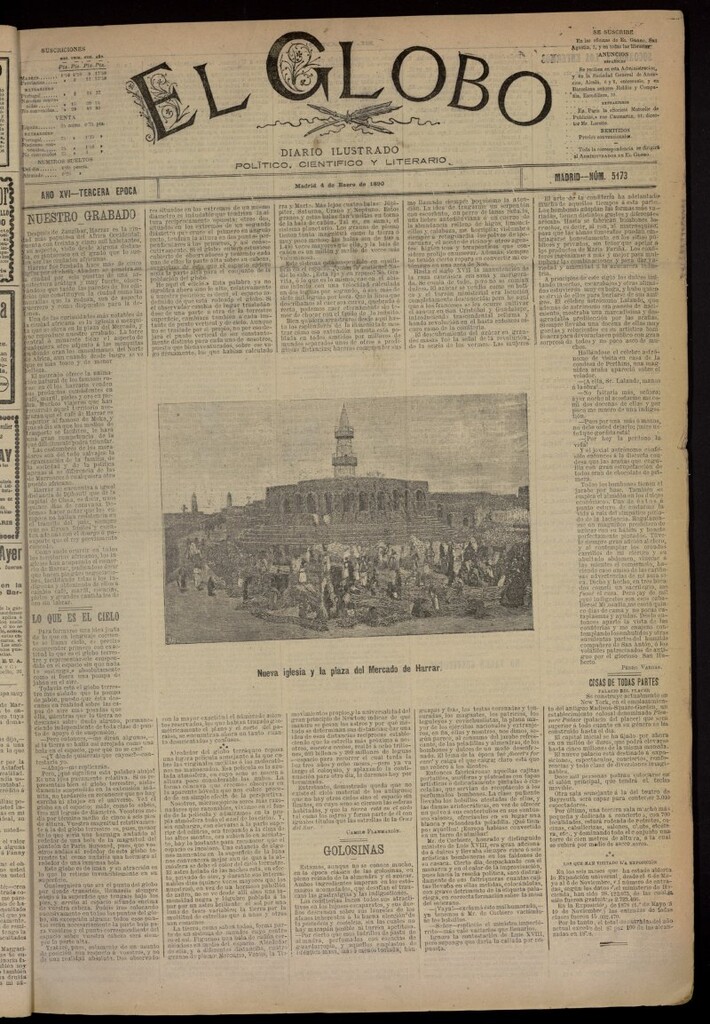Miniatura de El Globo : diario ilustrado del 4 de enero de 1890, nº 5173