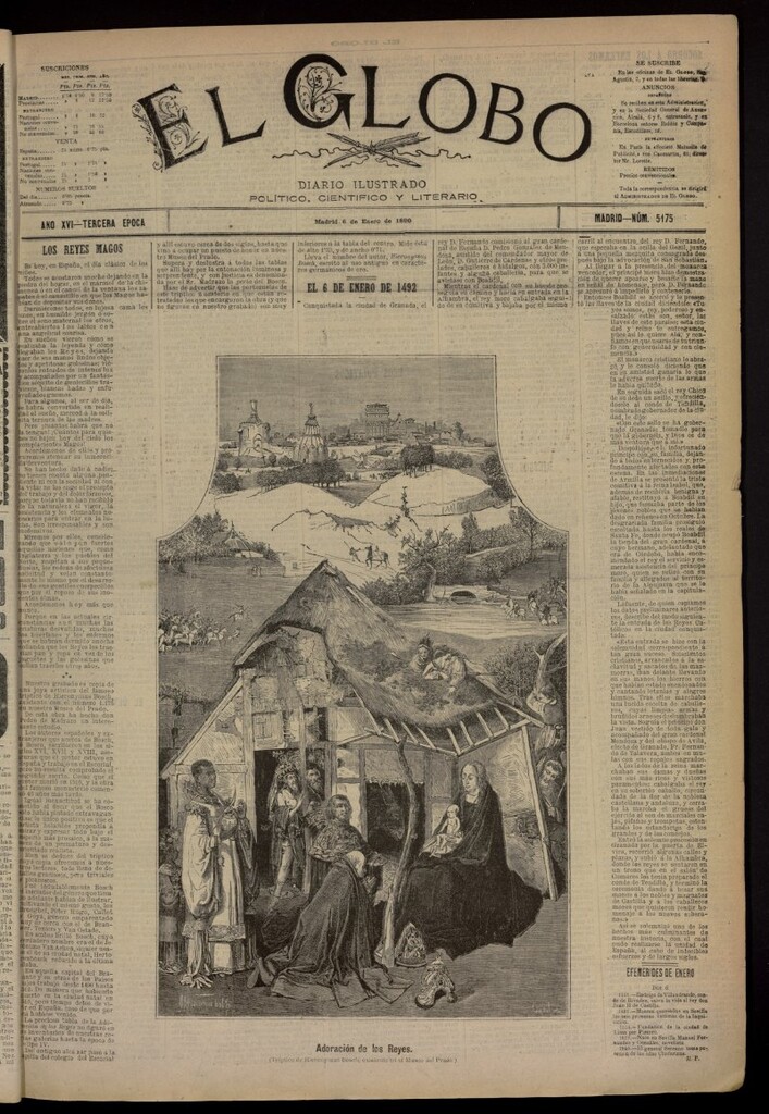 Miniatura de El Globo : diario ilustrado del 6 de enero de 1890, nº 5175