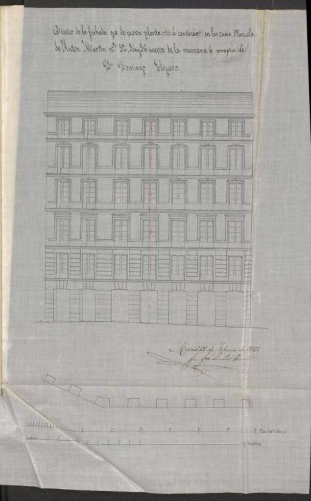 Miniatura de D. Domingo Elguero, dueño de las casas sitas en la Plaza de Antón Martín nºs 52, 54 y 56, en solicitud de licencia para construirlas de nueva planta.