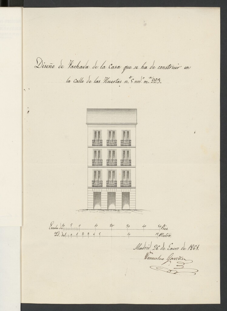 Miniatura de D. Manuel Rodríguez y Seijal, dueño de la casa calle de las Huertas nº 5, manzana 223, en solicitud de licencia para construirla a nueva planta.